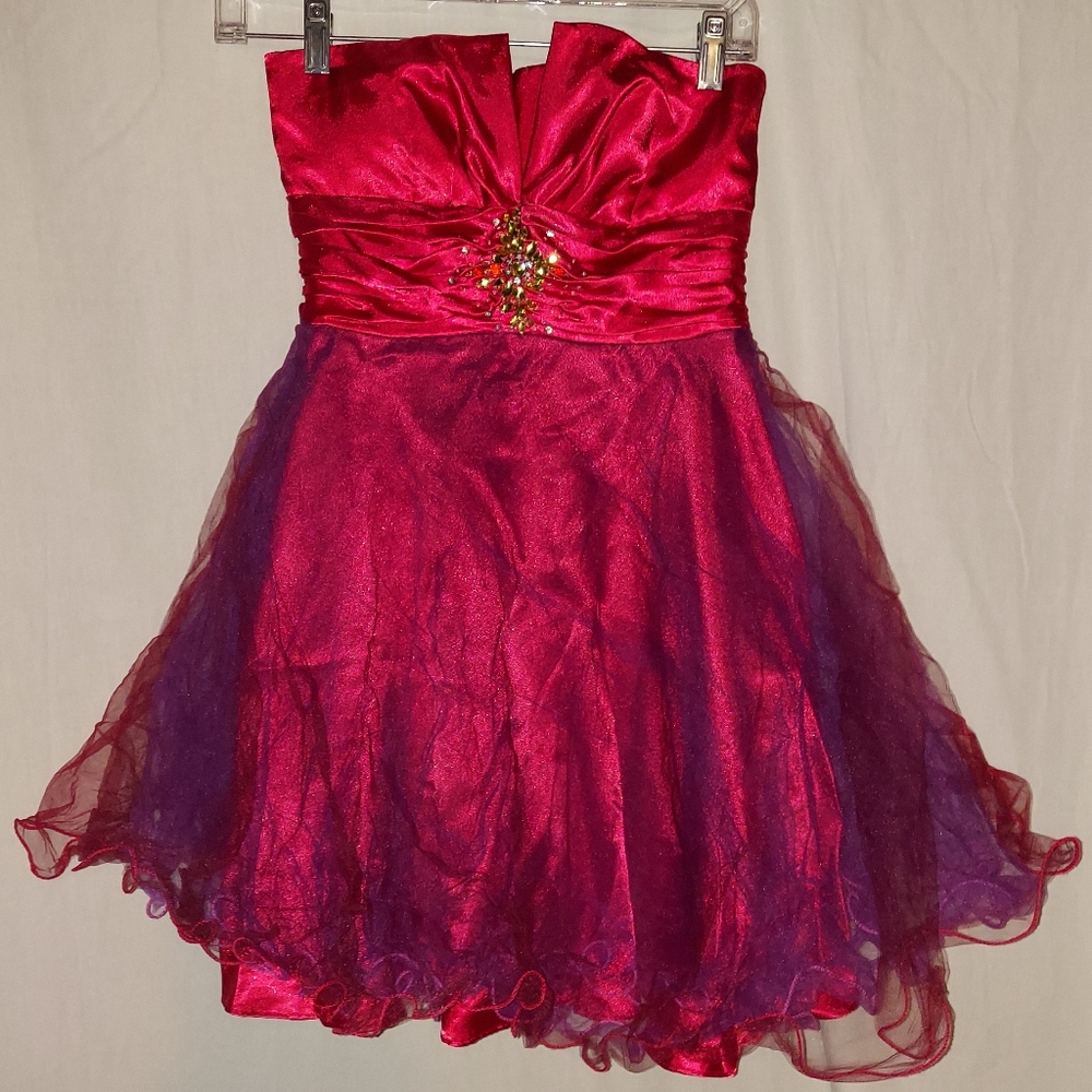 Masquerade formal strapless prom dress
